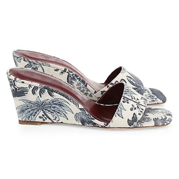 STAUD Shoes - NEW IN BOX STAUD Billie Toile De Jouy Canvas Wedge Sandals